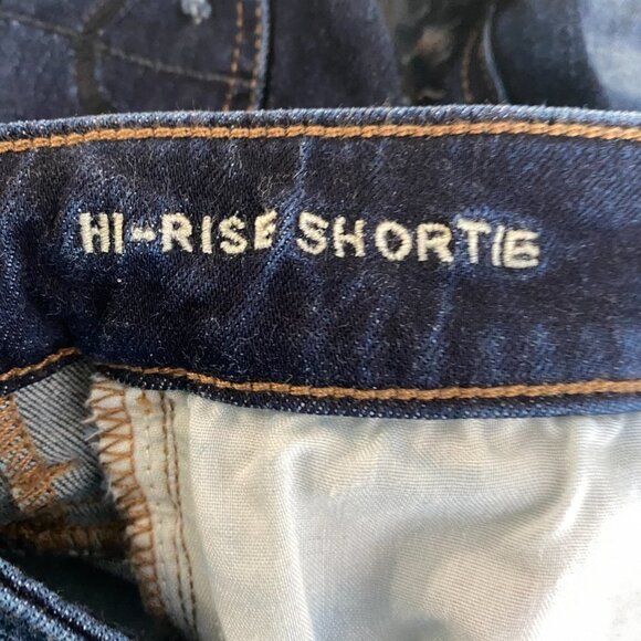 American Eagle Hi Rise Shortie Denim Shorts Distre - Picture 3 of 5